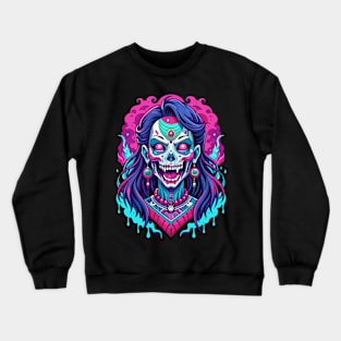 Kuchisake Onna Japanese Horror Colorful Crewneck Sweatshirt